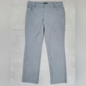 Lee wrinkle free trouser pants women's 14 gray heathered straight leg mid rise